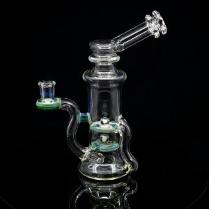 Masaki Glass Double Blooper with Opals - Handmade Dab Rig USA